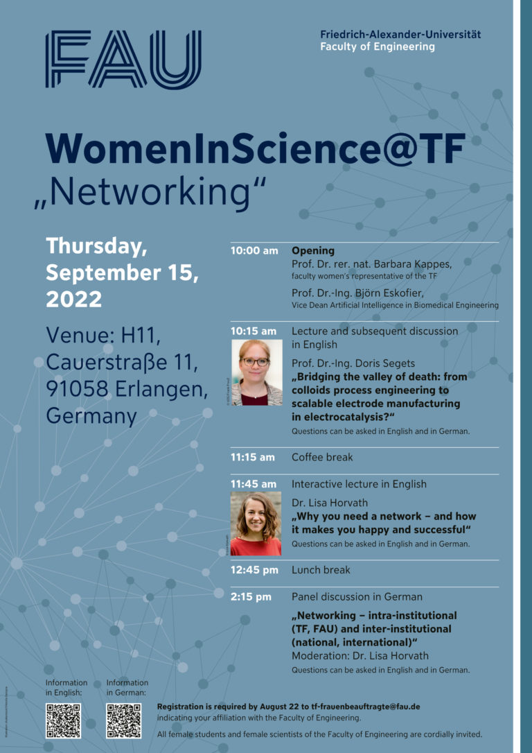 Invitation to all female students and scientists at the TF