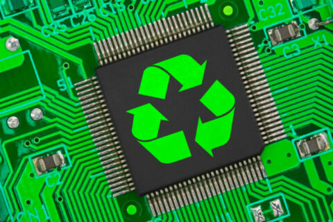 A green circuit board.