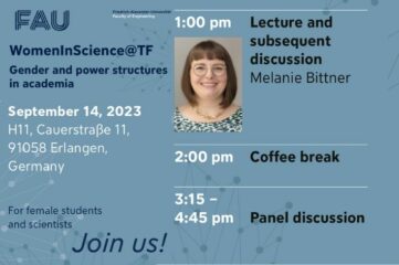 Event poster for Women in Science on September 14